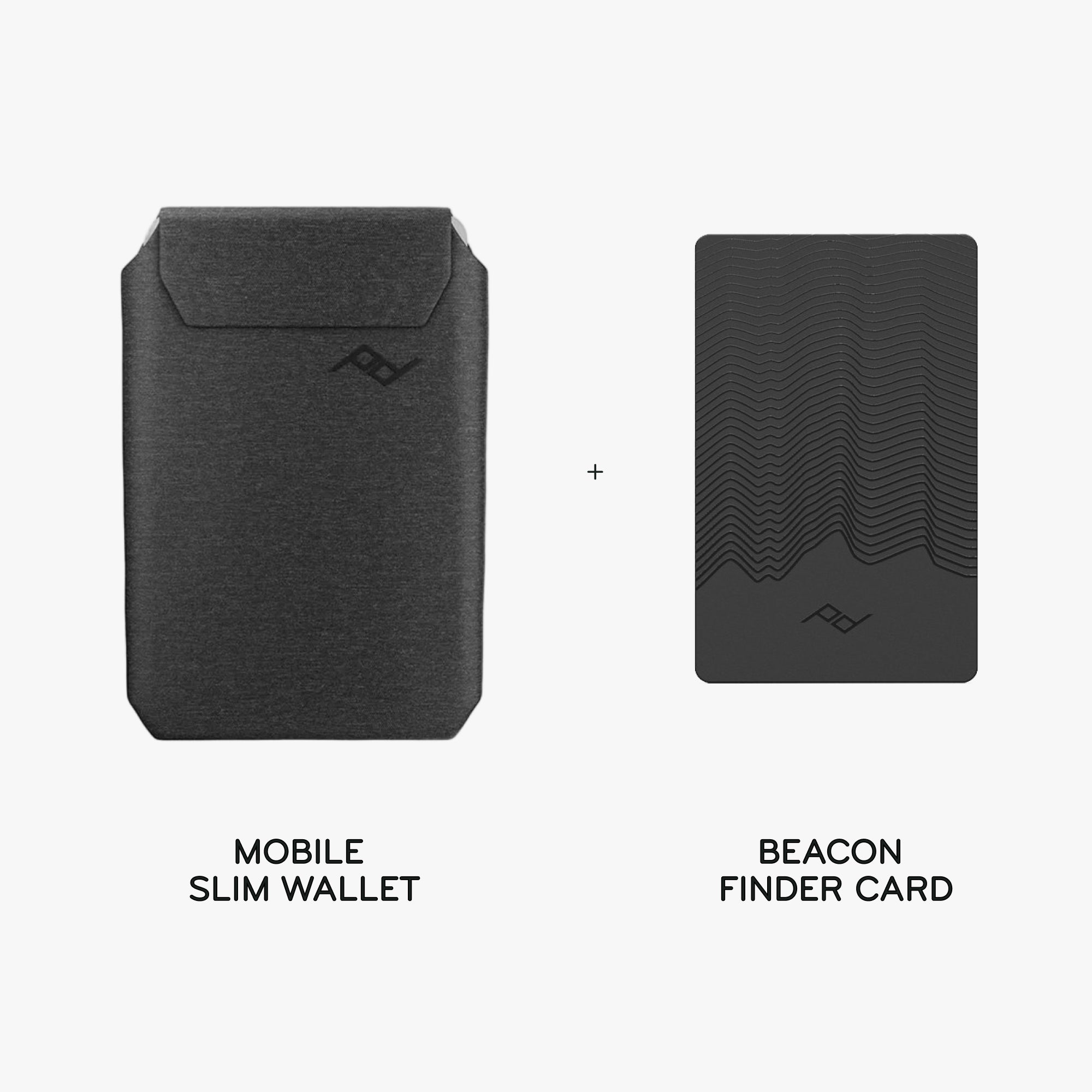Mobile Slim Wallet  + Beacon Card Bundle 1 | Charcoal | Fabric