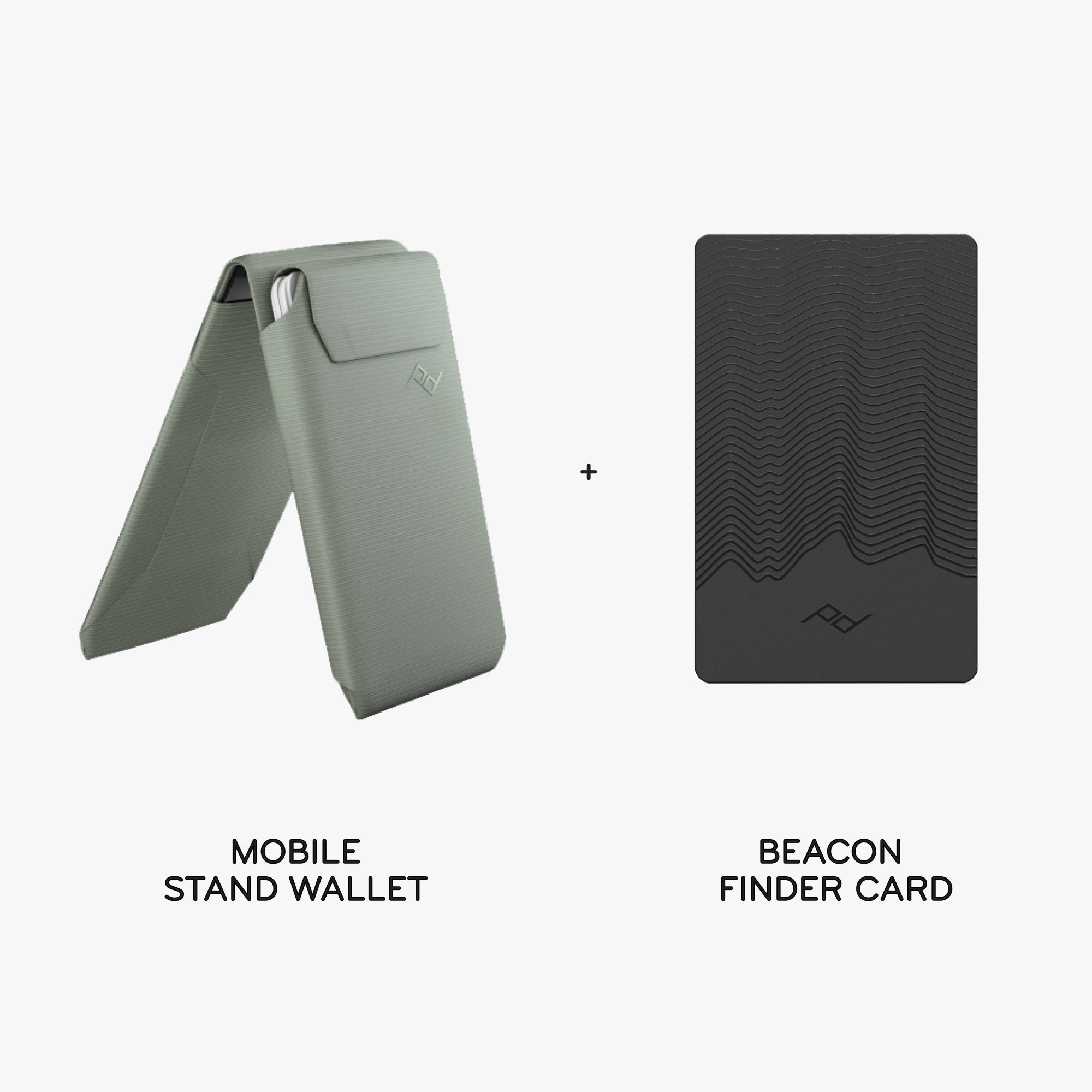 Mobile Stand Wallet + Beacon Card Bundle 1 | Sage | Nylon